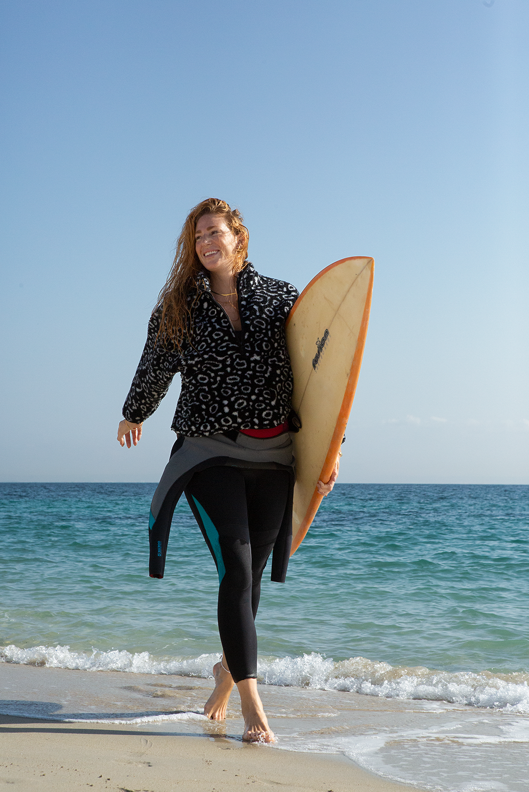 Eagle ray print fleece
