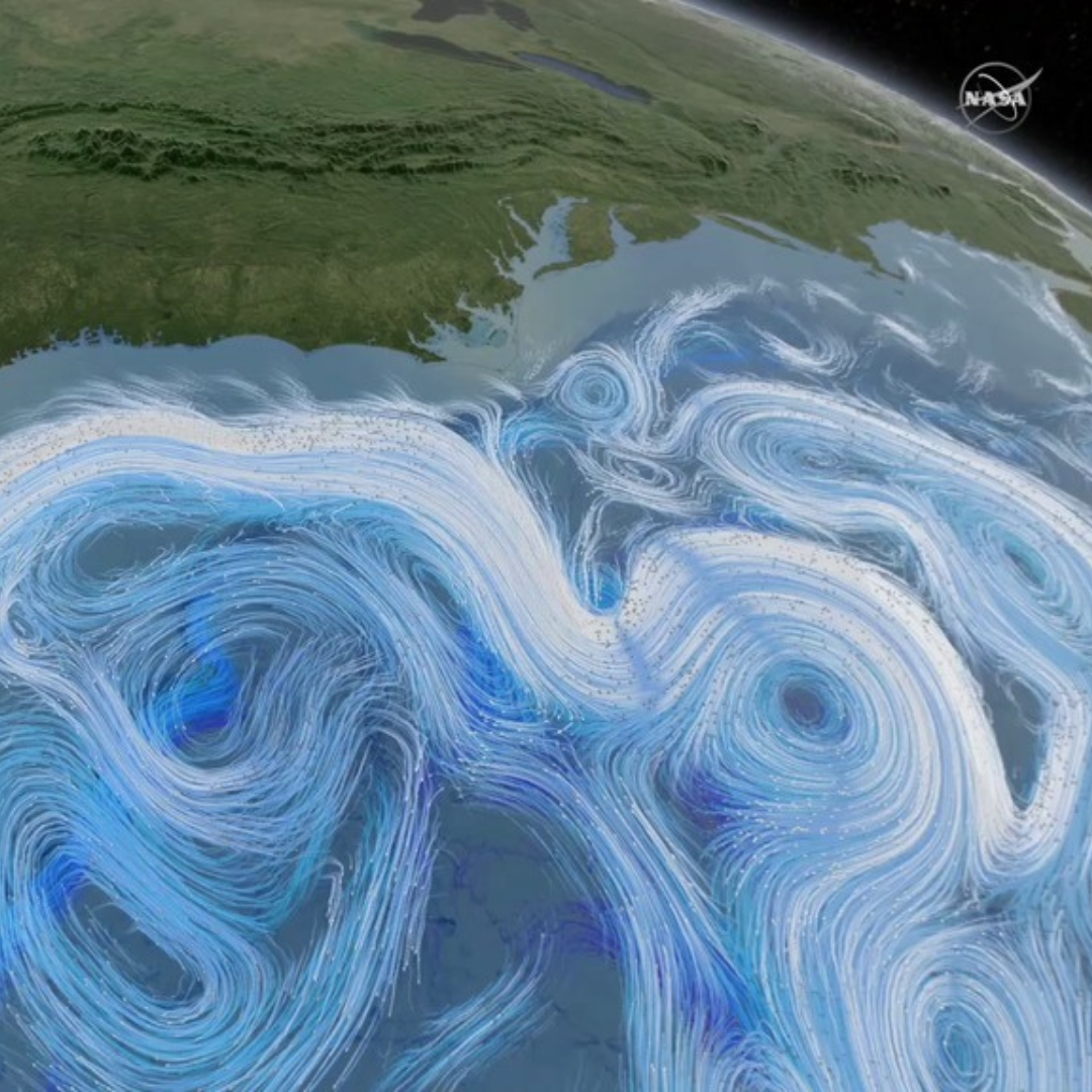 Deep sea currents viewed from space. NASA Image