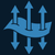 Breathable blue symbol on dark blue background.