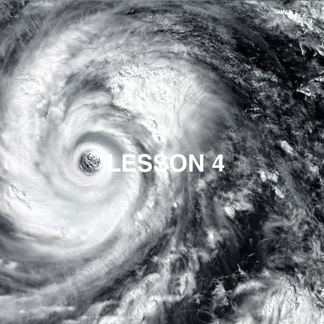 Typhoon eye close up.