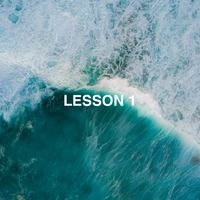 Aerial view wave forming with Lesson 1 text overlaid.
