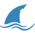 Blue shark fin icon.