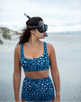 WHALE SHARK Scoop Neck Sports Bra Bikini Top
