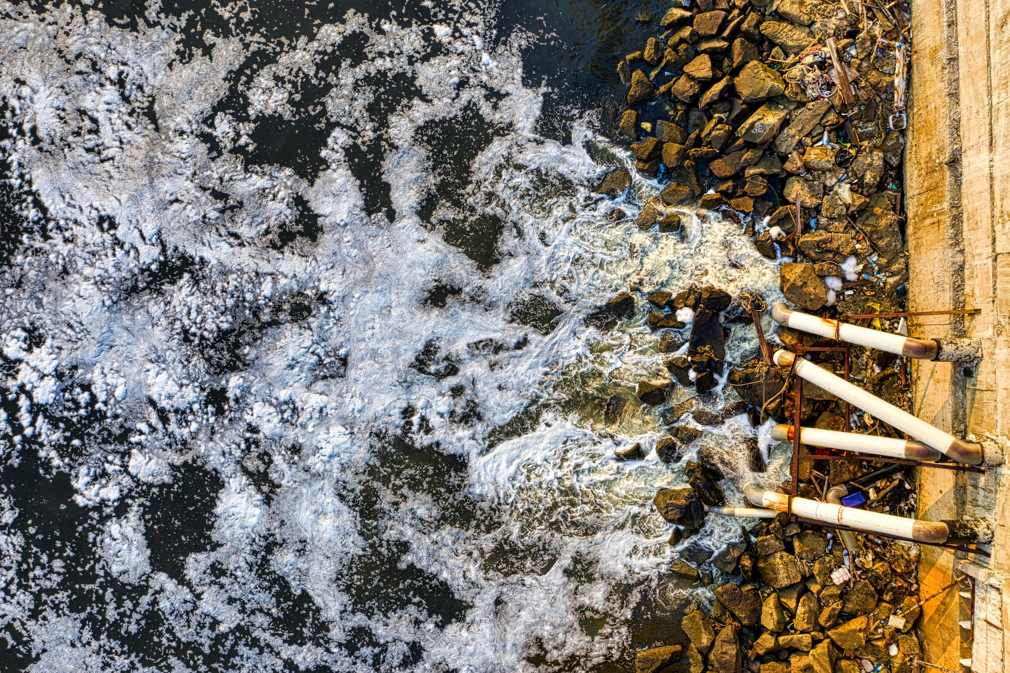 Polluted river.