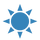 Blue sun icon.